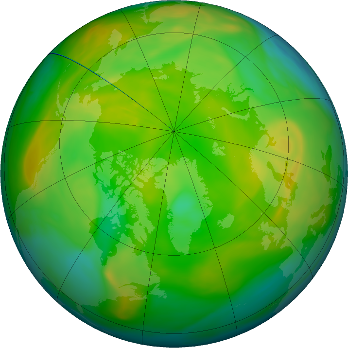 Arctic ozone map for 13 June 2016